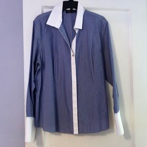 Jones of New York Button down. Blue and white